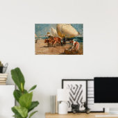 Sorolla - Beach Scene Poster (Thuiskantoor)