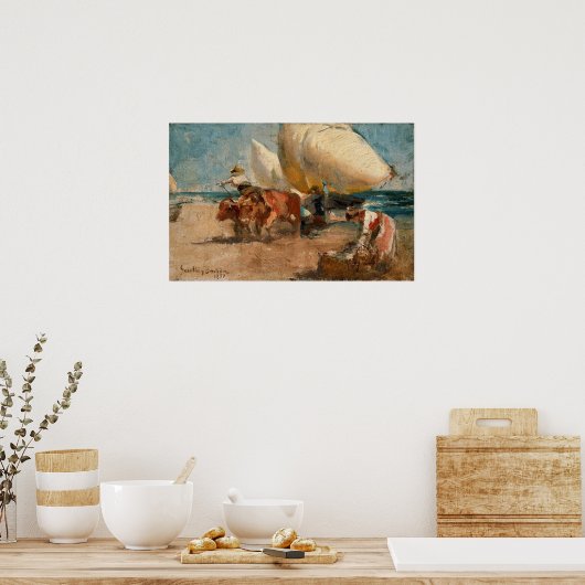 Sorolla - Beach Scene Poster (Keuken)