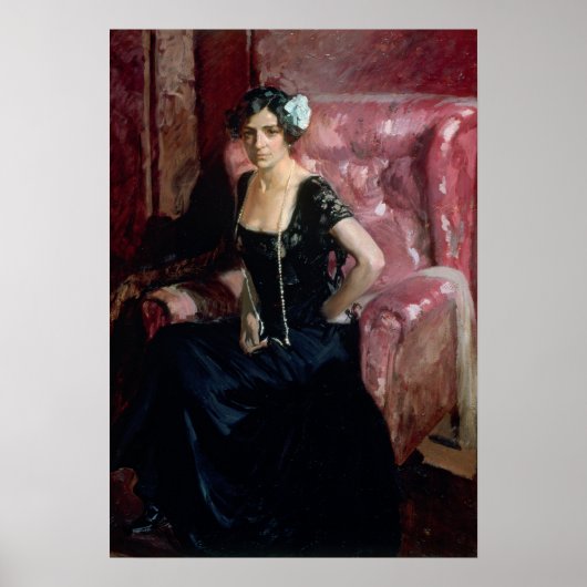 Sorolla - Clotilde in de avond Poster (Voorkant)