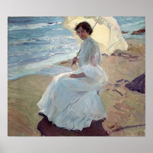 Sorolla - Clotilde op het strand Poster (Voorkant)