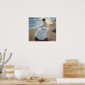 Sorolla - Clotilde op het strand Poster (Keuken)