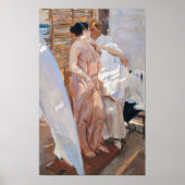 Sorolla - de roze Robe na het bad Poster (Voorkant)