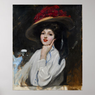 Sorolla - Een jonge vrouw met een hoed Poster