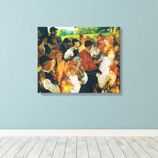Sorolla - Fiesta Gallega Canvas Afdruk (Insitu (Houten vloer))