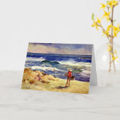 Sorolla - Jongen op het Zand, kunstdruk Kaart (Gele Bloem)