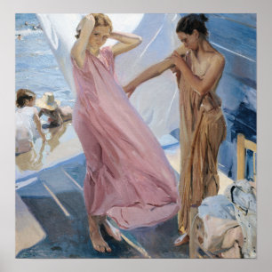 Sorolla - Na het baden Poster
