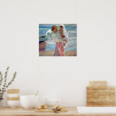 Sorolla - Na het baden vrouw en kind Poster (Keuken)