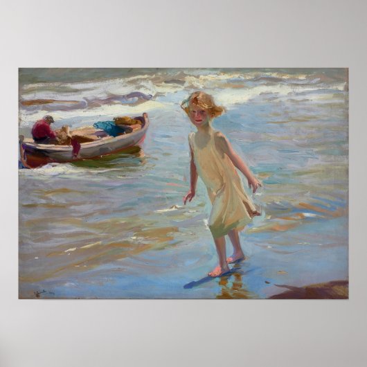 Sorolla - Nina op het strand, Valencia Poster (Voorkant)