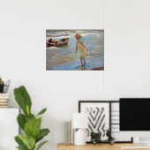 Sorolla - Nina op het strand, Valencia Poster (Thuiskantoor)