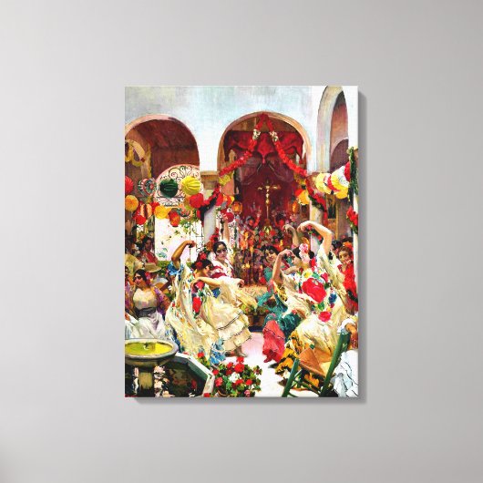 Sorolla-schilderij - Sevilla, de Dance Canvas Afdruk (Voorkant)