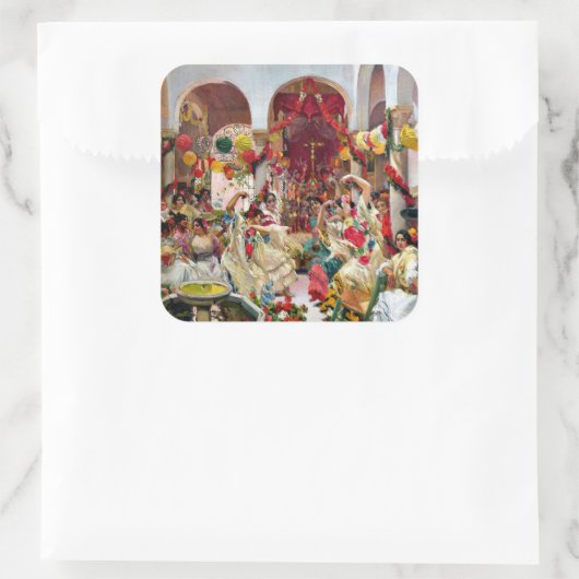 Sorolla: Sevilla-De Dans Vierkante Sticker (Tas)