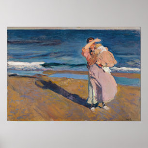 Sorolla - visserijvrouw met haar zoon poster