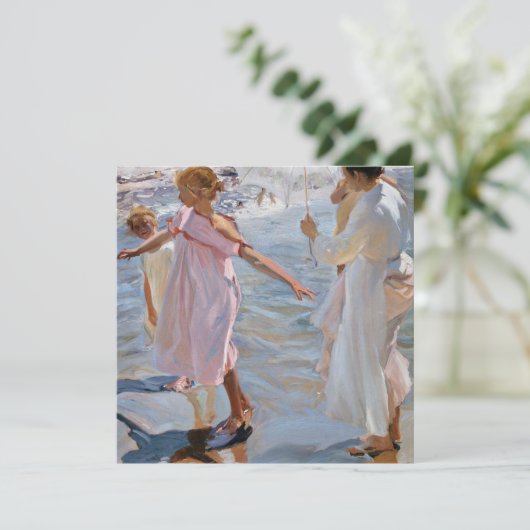 Sorolla Y Bastida - tijd voor een bathe in Valenci Feestdagenkaart (Staand voorkant)