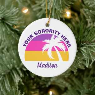 Sorority Girl  Palm Tree Aangepast kerstfeest Keramisch Ornament