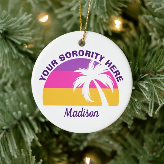 Sorority Girl  Palm Tree Aangepast kerstfeest Keramisch Ornament (Boom)