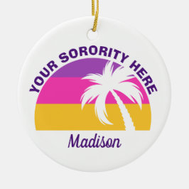 Sorority Girl  Palm Tree Aangepast kerstfeest Keramisch Ornament