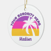 Sorority Girl  Palm Tree Aangepast kerstfeest Keramisch Ornament (Links)