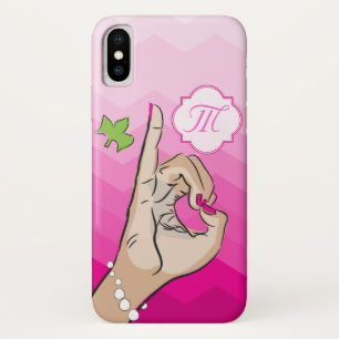 Sorority Life roze en groen iPhone X Hoesje