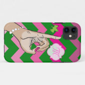 Sorority Life roze en groen Case-Mate iPhone Case (Achterkant (horizontaal))