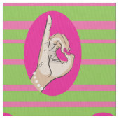 Sorority Life roze en groen weefsel Stof (Close Up)