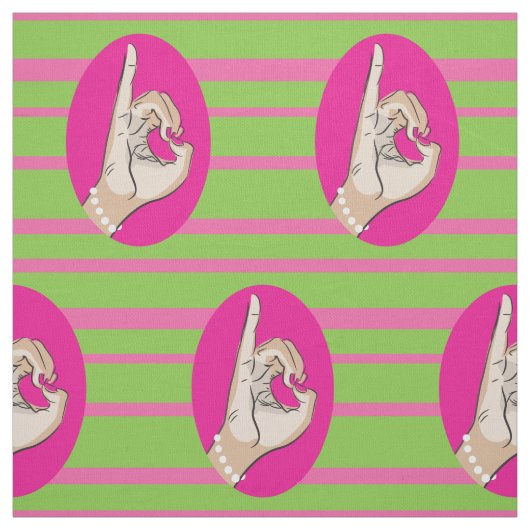 Sorority Life roze en groen weefsel Stof (Swatch)