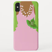 Sorority Life roze en groene illustratie Case-Mate iPhone Case (Achterkant)