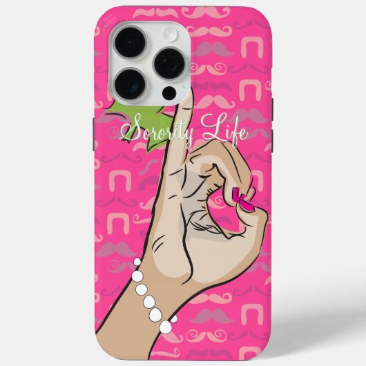 Sorority Life roze stache iPhone case (Achterkant)