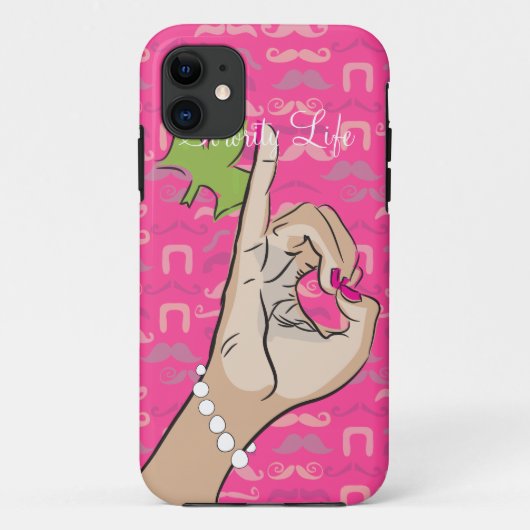 Sorority Life roze stache iPhone case (Achterkant)