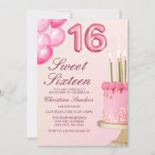 Sorprise Birthday Party 16th Birthday with Numers  Kaart (Voorkant)