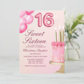 Sorprise Birthday Party 16th Birthday with Numers  Kaart (Staand voorkant)