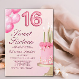 Sorprise Birthday Party 16th Birthday with Numers  Kaart