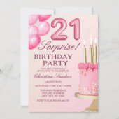Sorprise Birthday Party 21th Birthday with Numers Kaart (Voorkant)
