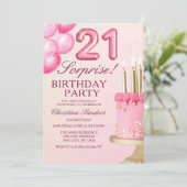 Sorprise Birthday Party 21th Birthday with Numers Kaart (Staand voorkant)