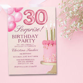 Sorprise Birthday Party 30th Birthday with Numers  Kaart