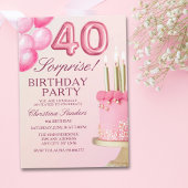 Sorprise Birthday Party 40th Birthday with Numers Kaart