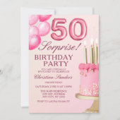 Sorprise Birthday Party 50th Birthday with Numers  Kaart (Voorkant)