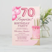 Sorprise Birthday Party 70th Birthday with Numers  Kaart (Staand voorkant)