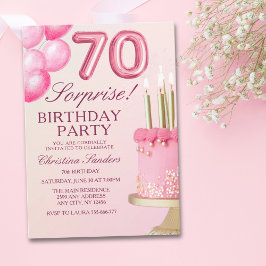 Sorprise Birthday Party 70th Birthday with Numers  Kaart