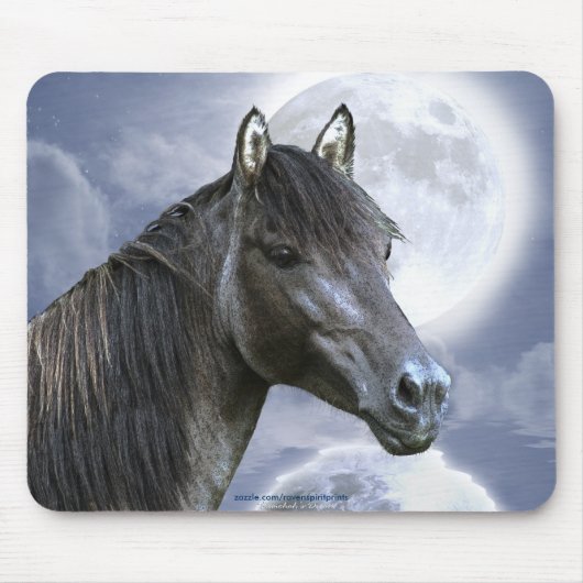 Sorraia Spaanse Mustang Hengst Paard & Mousepad Muismat (Voorkant)