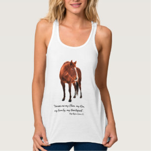 Sorrel Horse and "Horses are my Clan" Quote Tanktop