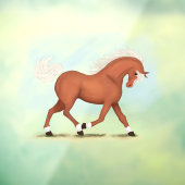 Sorrel Horse met Blaze & Socks Equestrian Decal (Vel 3)