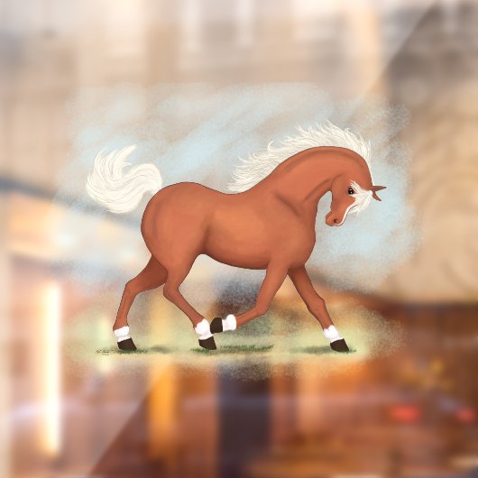 Sorrel Horse met Blaze & Socks Equestrian Decal (Vel 2)