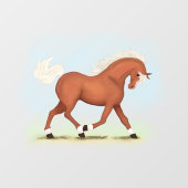 Sorrel Horse met Blaze & Socks Equestrian Decal (Vel)