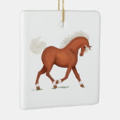 Sorrel Horse Pony Gepersonaliseerde Paardenkerst Keramisch Ornament (Rechts)