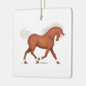 Sorrel Horse Pony Gepersonaliseerde Paardenkerst Keramisch Ornament (Links)