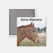 Sorrel Horse Portrait Equine Art Illustratie Magneet (Voorkant / Achterkant)