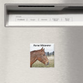 Sorrel Horse Portrait Equine Art Illustratie Magneet (Insitu (Vaatwasser))