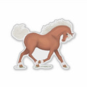 Sorrel Paard Met Blaze & Sokken Pony Ruitersport Sticker (Voorkant)