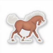 Sorrel Paard Met Blaze & Sokken Pony Ruitersport Sticker (Voorkant)