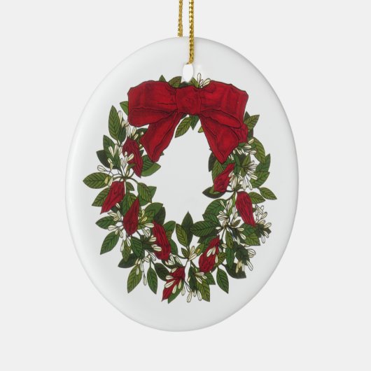 Sorrel/Poinsettia Wreath Keramisch Ornament (Rechts)